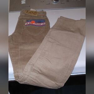 Vintage Lee Men's Straight Leg Corduroy Pants in Beige-Tan 26-32